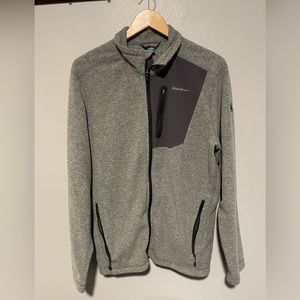 Men’s gray Eddie Bauer fleece jacket, size medium
